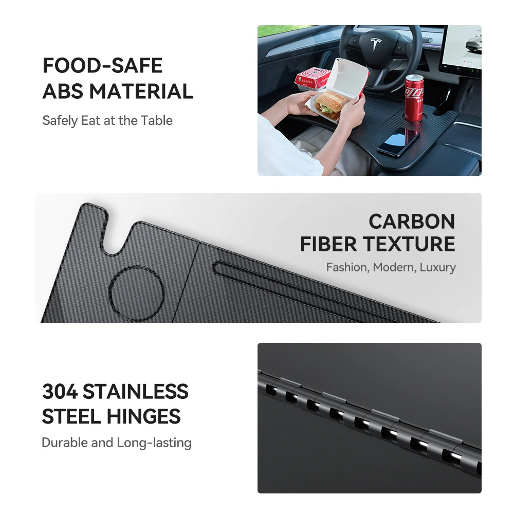 YZ For Tesla Model 3 Highlan Modle Y X S 2018-2024  Steering Wheel Laptop Tray Travel Desk Portable Office Table Car Accessories