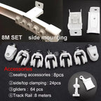 Flexible Ceiling & Wall Mounted Curtain Track Rail Bendable Plastic Steel Design for Bay Windows/Balcony 1-10M White Noise-Free