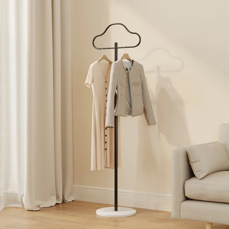 Scandinavian Accessible Luxury Clothes Hanger Bedroom Floor-Standing Household Clothes Storage Rack Living Room Metal Vertical Marble Coat Rack