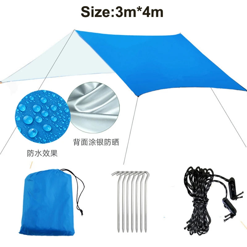 Camping Tarp Waterproof Tent Tourist Awning Shade Garden Canopy Beach Sunshade Outdoor Ultralight Sun Shelter