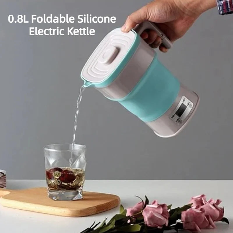 0.8L Foldable Silicone Electric Kettle Auto-power off Portable Travel 800W Thermostatic Water Bottle kitchen gadgets 110V-240V