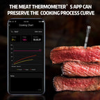 Wireless Meat Thermometer Digital Bluetooth Food Thermometer 2 Probe with LCD Display for Grill, Smoker, Air Fryer, Rotisserie