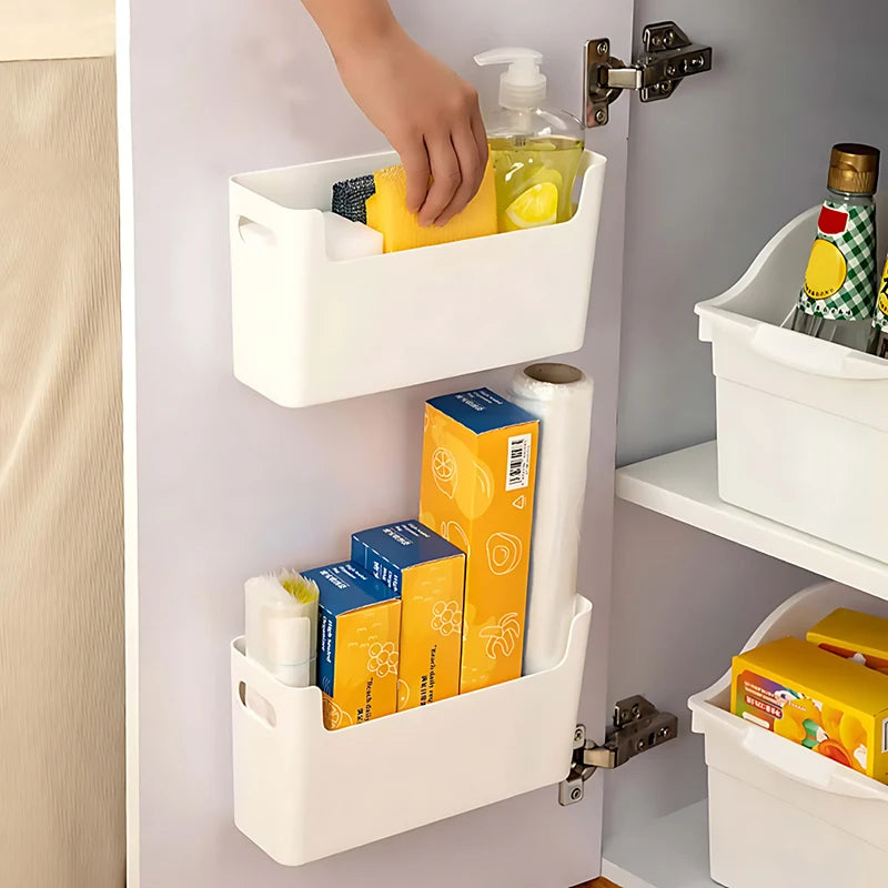 Kitchen Supplies Non Perforated Cling Film Rack Inside Cabinet Wall Rack Dish Drying Rack Cabinet Door Organiser For Kitchen