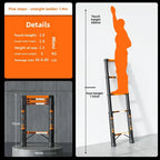 Thickened carbon steel telescopic ladder Multifunctional herringbone ladder Bamboo ladder Lifting  folding engineering staircase
