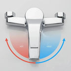 Zinc alloy Basin Faucets Chrome Wall Mounted Hot Cold Water Mixer Tap Dual Spout Single Handle For Bathroom Shower Basin