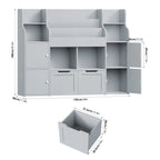 Getone CHILDREN'S room, children's shelf furniture, toys chest, Bookcase, CHILDREN'S wardrobe with 13 shelves 2 doors 2 drawers 122x30x100cm