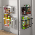 Kitchen Magnetic Suction Rack Carbon Steel Material Free Punching Refrigerator Side Storage Multi-Function Kitchen Storage Rack