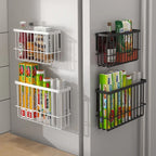 Kitchen Magnetic Suction Rack Carbon Steel Material Free Punching Refrigerator Side Storage Multi-Function Kitchen Storage Rack