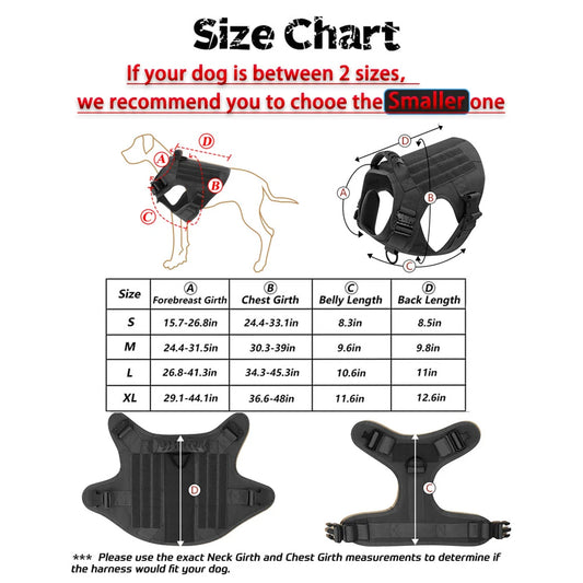 Military Dog Harness Leash Bags Set Pet Tactical Vest Harnesses Walkin