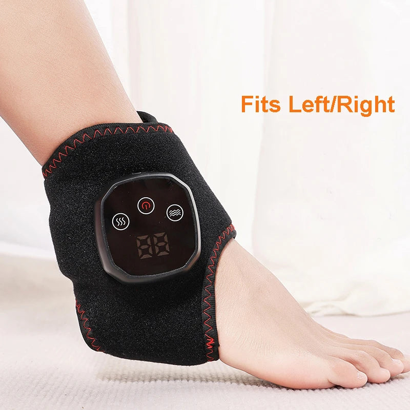 Electric Foot Massager Vibration Relaxation Ankle Massager Warm Hot Compress Ankle Brace Joint Sprain Support Ankle Protection