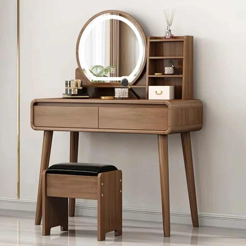 Luxury Makeup Vanity Table Korean Mid Century Korean Dressers Minimalist Dressing Table Beauty Penteadeira Quarto Bedroom Set