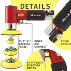 2" 3" Mini Air Sander Pneumatic Orbital Polisher Hand Sanding Tool  Mini Pneumatic  for Auto Body Work, air sander For Polishing