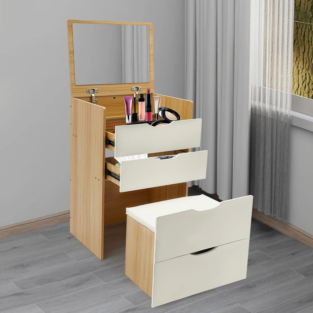Modern Vanity Desk Vanity Desk With Makeup Stool Makeup Vanity Table  For Homes, Apartments, Dormitories 40*48*80cm