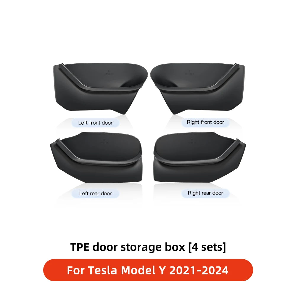 YZ For Tesla Model Y Model 3 Highland 2024 Tesla Door Side Storage Box Front Rear Side Interior Storage Modification Accessories