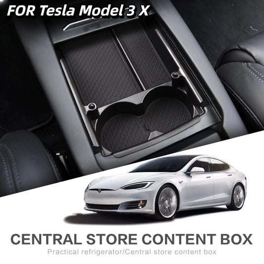 For Tesla Model X central storage box modification Model S central interior storage box decoration