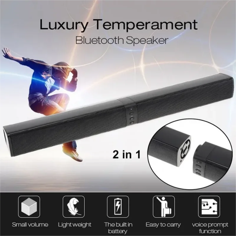 20W Bluetooth Speaker with Foldable Split Design - Ideal for TV or PC Soundbar Box Caixa Do Somdo som