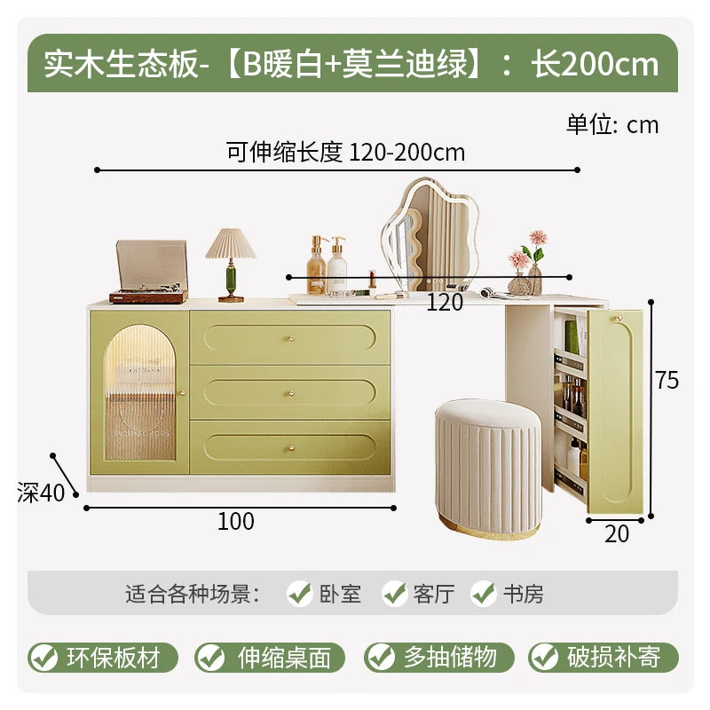 Minimal Bedroom Dresser Drawers Green Desings Modern Wooden Dressing Table Makeup Mirror Women Comoda Pra Quarto Salon Furniture