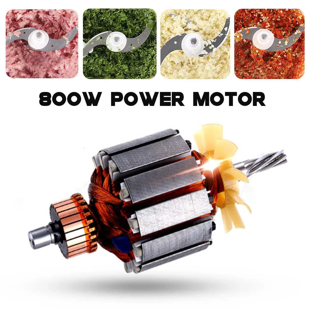 3L 800W Household Small Electric Meat Grinder 2 Speeds Stainless Steel Electric Chopper Automatic Mincing Machine Food Processor