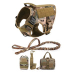 Military Dog Harness Leash Bags Set Pet Tactical Vest Harnesses Walkin