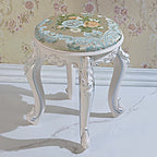 European Fabric Pouf,Modern Round Tea Table Stool, High-Quality Manicure Seat, Living Room Sofa Side Ottoman, Versatile Seating.