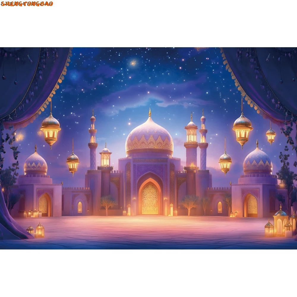 Arabian Moroccan Nights Photography Backdrop Aladdin Birthday Party Decor Banner Baby Shower Photo Background Photobooth Props