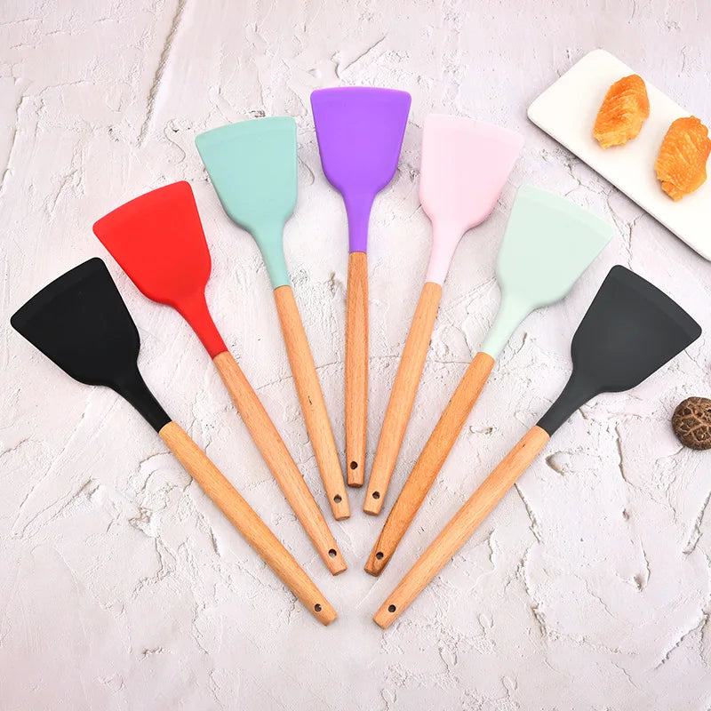 Silicone Kitchenware Cooking Utensils Spatula Kitchen Scraper Wide Pizza Shovel Non-stick Cooking Tool kitchen accessories