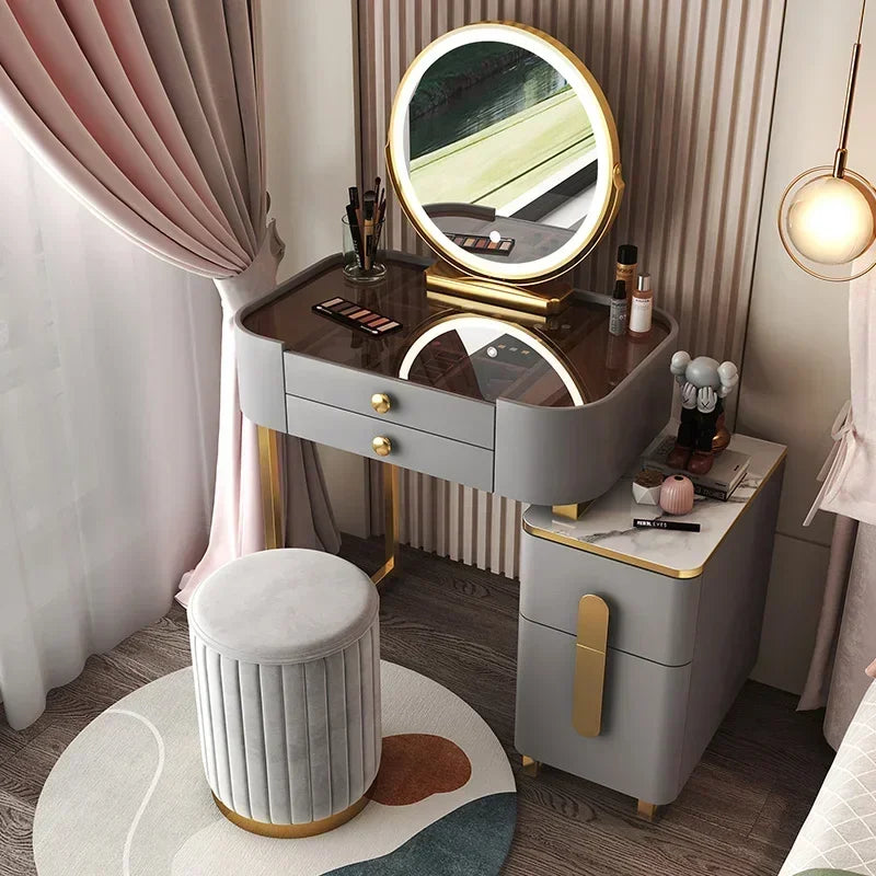 Vanity Makeup Desk Dressing Vanity Makeup Desk Organizers Mirror Storage Dressers Bedroom Multifunctional Schminktisch Furniture