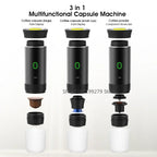 3 in 1 Electric Travel Espresso Machine Heating Water Portable Coffee Maker Compatible with Ground Coffee Small Large Capsules
