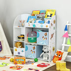 SONGMICS Toy and Book Storage Rack, Multifunctional Storage Furniture with 2 Drawers Fabric for Playroom