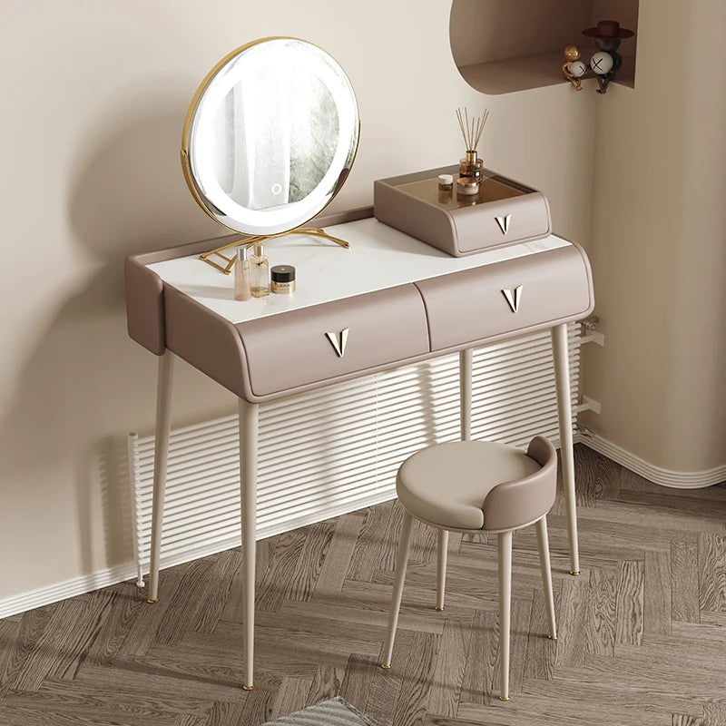 Cream Bedroom Vanity Table Light Luxury European Beauty Modern Dressing Table Service Accessories Vestidores Trendy Furniture