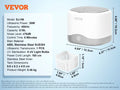 VEVOR 200/450/650ml Portable Ultrasonic Cleaner Machine with 4 Timer Modes Cleaning Basket for Eyeglasses Watches Dentures Rings