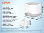 VEVOR 200/450/650ml Portable Ultrasonic Cleaner Machine with 4 Timer Modes Cleaning Basket for Eyeglasses Watches Dentures Rings