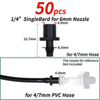 4/7mm Hose Dripper Water Tee Connector Plastic Barbed 1/4" Pipe Tubing Watering Coupling Joint Garden Micro Drip Irrigation Tool