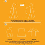 3-in-1 Multifunction Travel Waterproof Poncho Outdoors Rain Coat Shelter Camping Mat Backpack Cover Women Men Raincoat