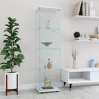 Modern 64.5'' Contemporary 4-Shelf Case Glass Display Cabinet In Clear With Door, Curio Cabinet Collection Display Case, Floor