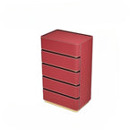 3 4 5 drawers Saddle leather Storage locker household living room drawer cabinet Italian light luxury wood Dressers Furniture