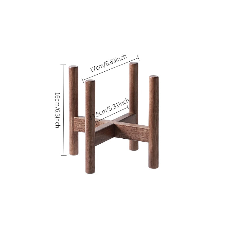 Solid Wood Flower Shelf Vintage Plant Holder Balcony Garden Decor Wooden Display Rack for Pots Indoor Outdoor