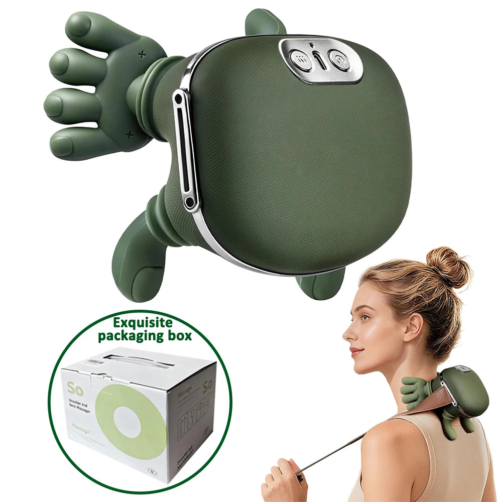 Bionic Finger Neck Shoulder Massager Wireless Neck Cervical Trapezius 4D Kneading Body Back Hand Massage Shawl Brushless Motor