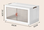3-Tier Foldable Storage Box with Wheels, Stackable Collapsible Storage Box Portable Organizer Versatile Closet for Home/Office