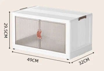 3-Tier Foldable Storage Box with Wheels, Stackable Collapsible Storage Box Portable Organizer Versatile Closet for Home/Office