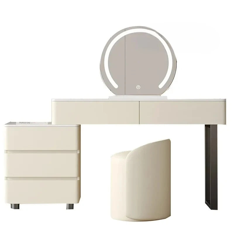 Light luxury dresser modern simple integrated small apartment storage cabinet desk retractable makeup table