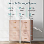 Dresser for Bedroom with 4 Drawers, Tall Dressers Storage Drawers, Tower Organizer Unit for Hallway, Entryway, Closets