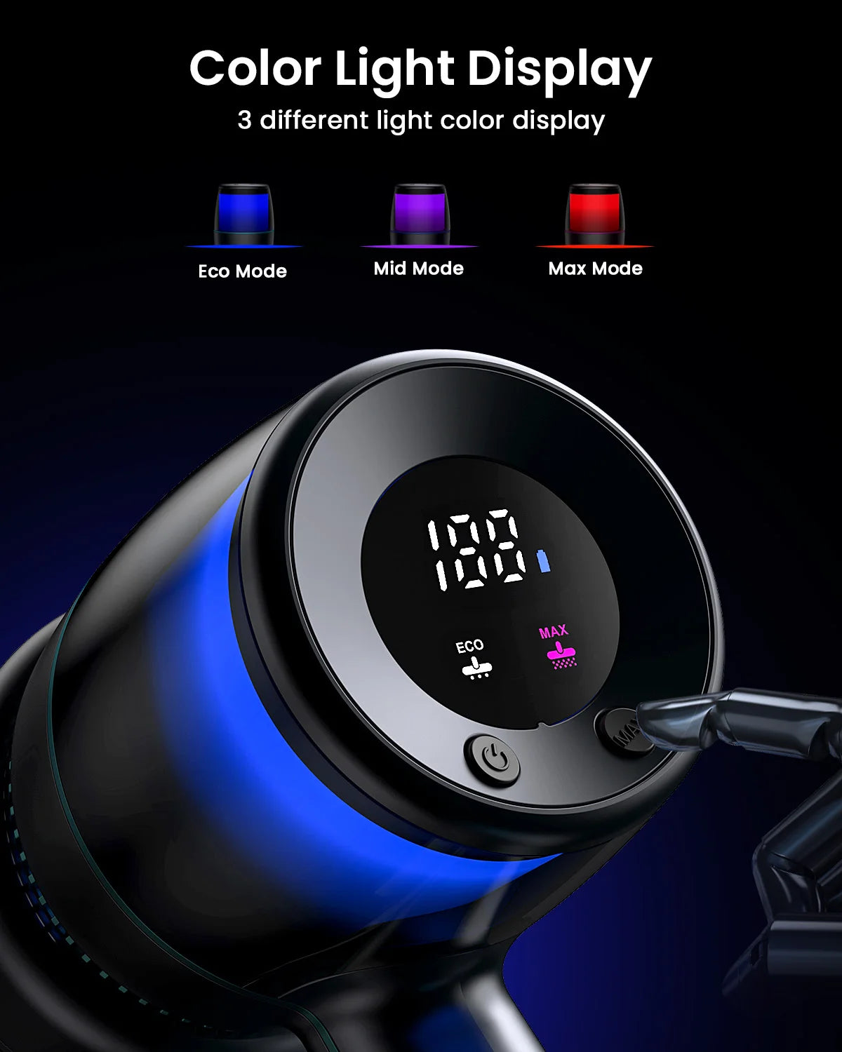 Homore  600W 56KPA Powerful Cordless Vacuum Cleaner Handheld with LED Color Light Smart  Suction Mode Self - Standing Function