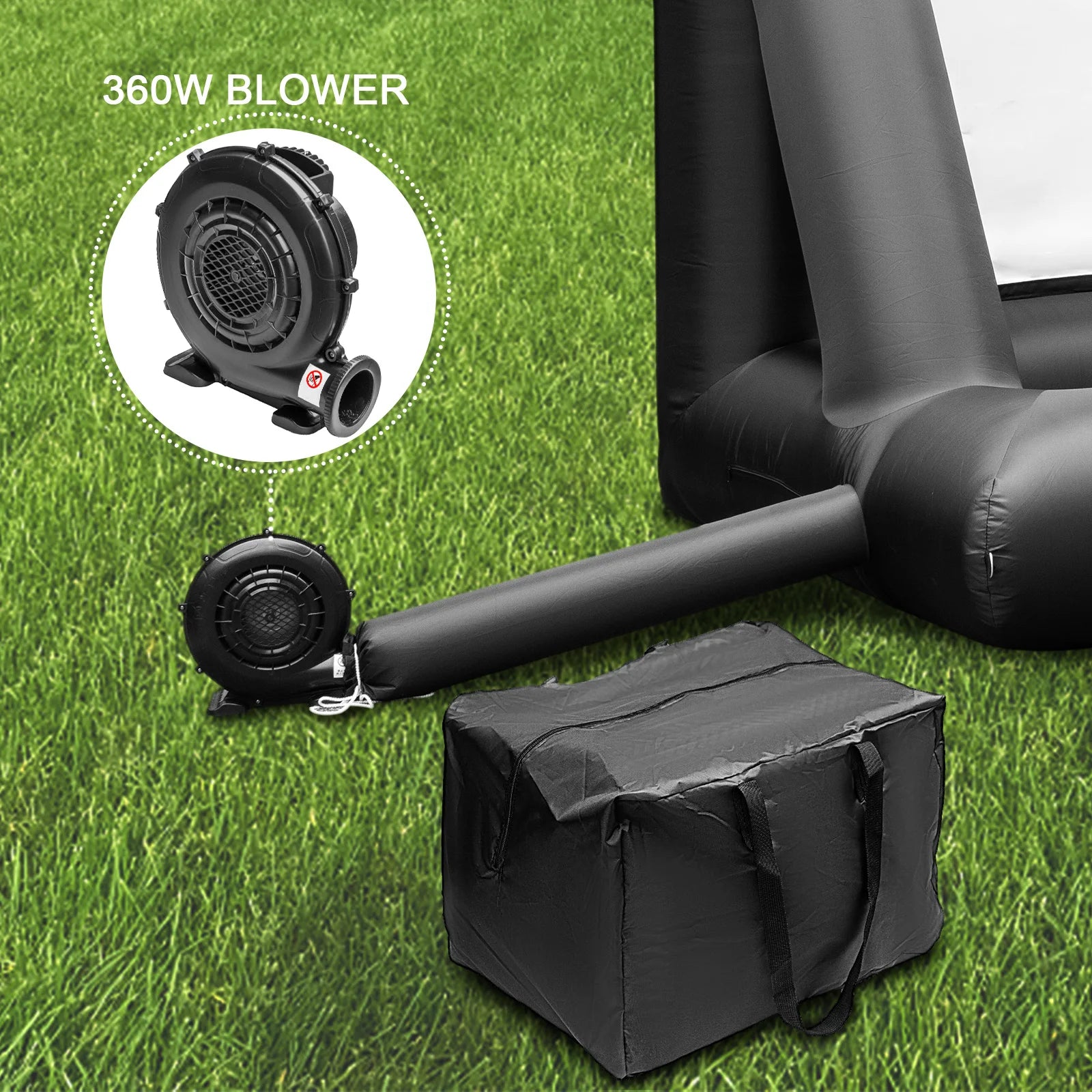 VEVOR Inflatable Movie Screen 24FT Inflatable Projector Screen w/ 360W Air Blower Blow Up Screen Supports Front/Rear Projection