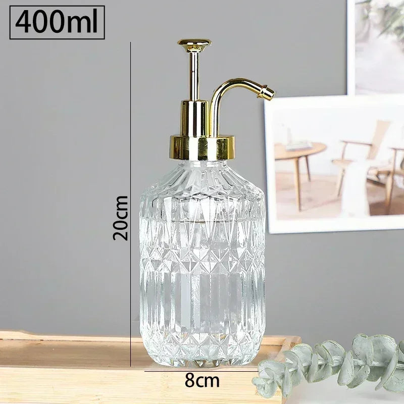 Nordic Relief Glass Shampoo Bottle Hotel Bathroom Accessories Pressing Type Soap Dispenser Home Shampoo Dispenser Bottles