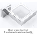 Chrome Polished WC Accessories Toilet Paper Holder Wall Hook Towel Bar Robe Hanger Rack Stainless Steel Bathroom Hardware Set