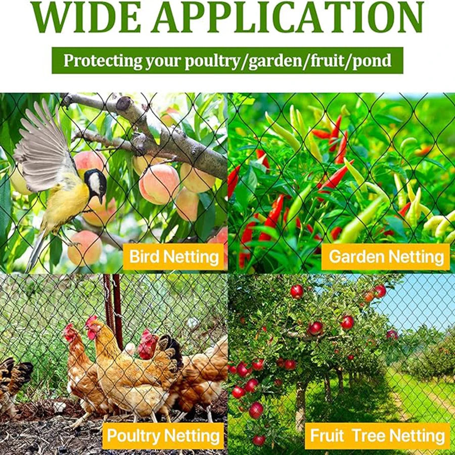 4x5m/ 5x20m Reusable Black Fruit Tree Netting, garden netting for protecting fruit trees, plants and vegetables from birds and a