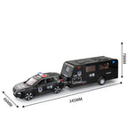 1:32 X-TRAIL Toy Model Cars Alloy Diecast Police Car Pull Back Doors Opened Sound Light Rubber Tires Camping RV Gifts for Boys