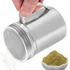 Kitchen Powder Shaker Bottle With Handle And Lid Stainless Steel Salt Dispenser Seasoning Container Jar For Coffee Flour Sugar