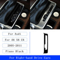 For Audi A6 S6 C6 2005-2011 Piano Black Centre Gear Shift transmission Panel Cover Car inside Trim Accessories Sticker